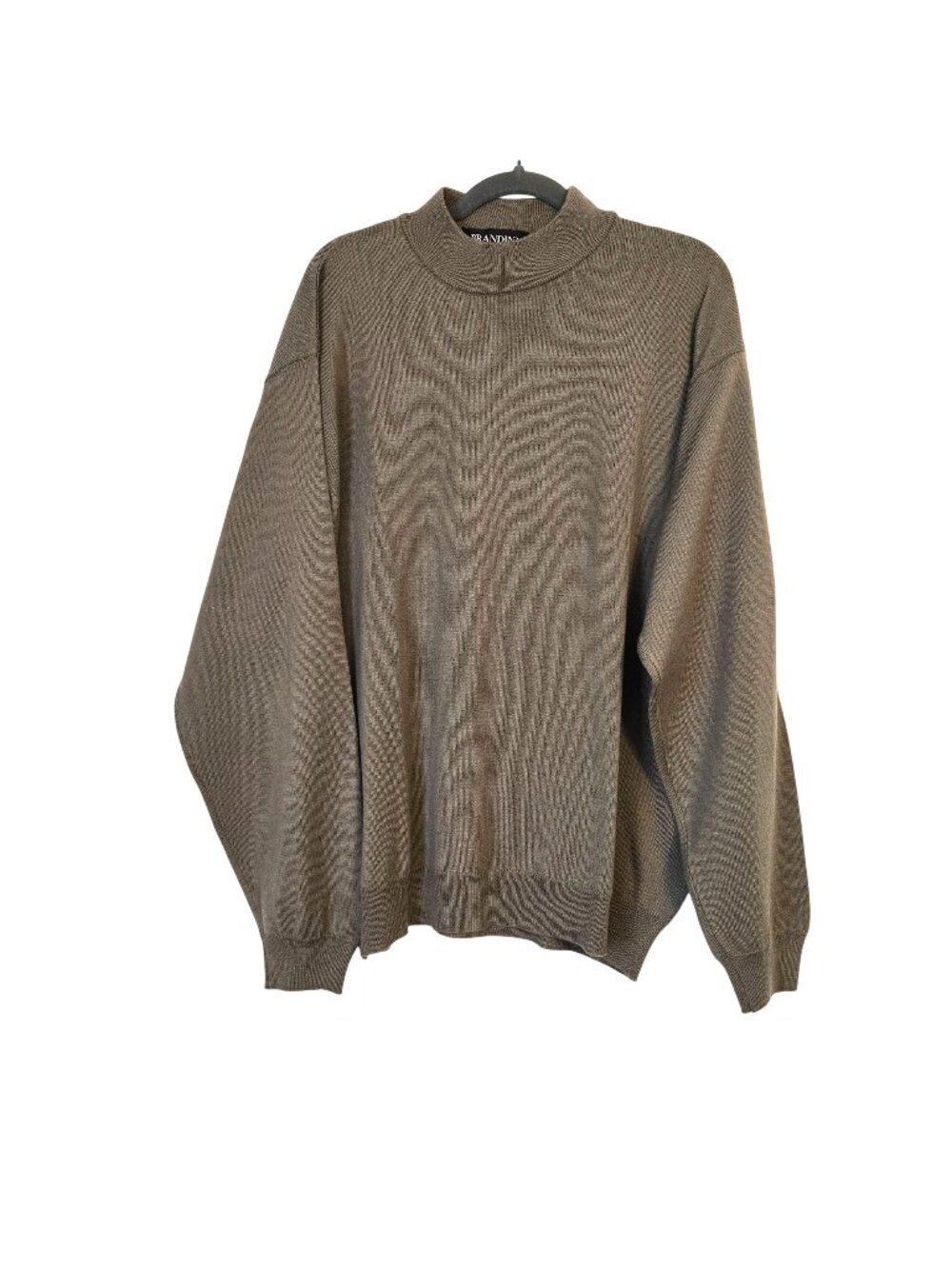 Brandini Men's Merino Wool Made in Italy Olive Green Mock Neck Sweater Size XL